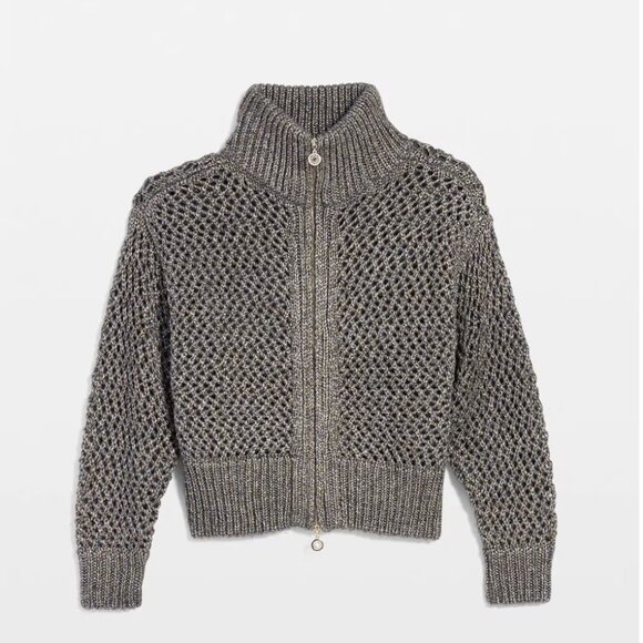 WHBM Open Stitch Zip-Up Cardigan Sweater - Picture 1 of 11